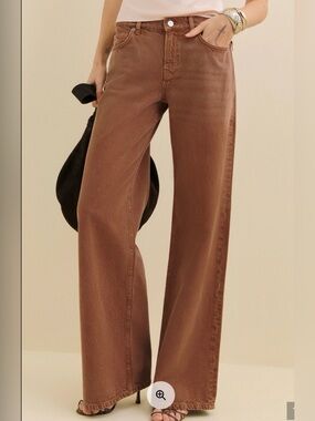 Reformation Cary  low rise slouchy wide leg sun faded mink